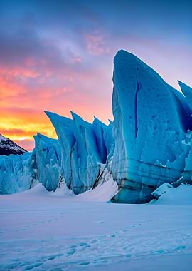 Glacier at Sunset