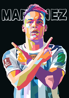 Lautaro Martinez Colorful Pop Art Portrait