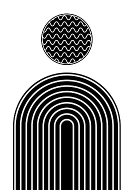 Abstract Black and White Geometric Art