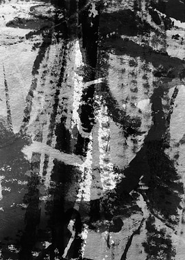 Abstract Black and White Painting