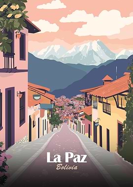 La Paz, Bolivia Travel Poster