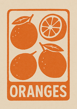 Orange Fruit Mid Century Kitchen