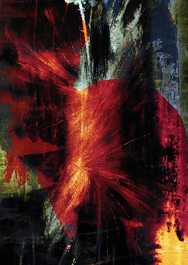 Abstract Red and Black Explosion