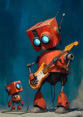 Robot Band: Guitarist and Fan