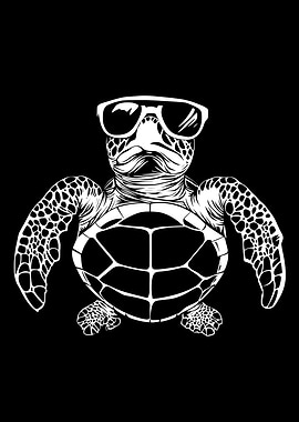 Cool Turtle with Sunglasses