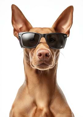 Cool Cirnechi dell’Etna Dog with Sunglasses Portrait