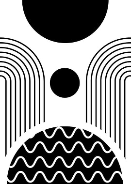Abstract Black and White Geometric Design