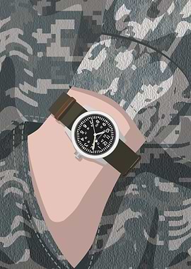 Hamilton Khaki Military on Camouflage