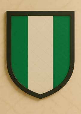 Nigeria Flag Shield - Marble look