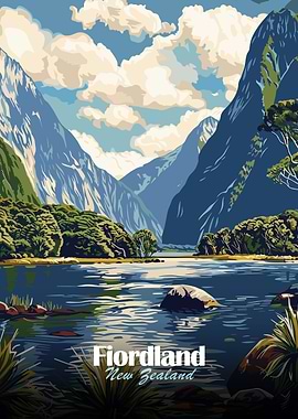Fiordland New Zealand Landscape Art