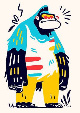 Cartoon Gorilla Illustration