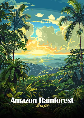 Amazon Rainforest Brazil Landscape Art