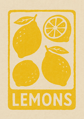 Yellow Lemon Minimalist Mid Century Kitchen