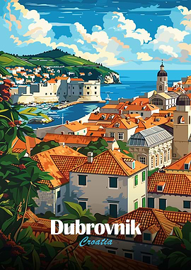 Dubrovnik, Croatia Travel Poster