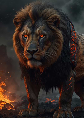 Fiery Lion with Armor
