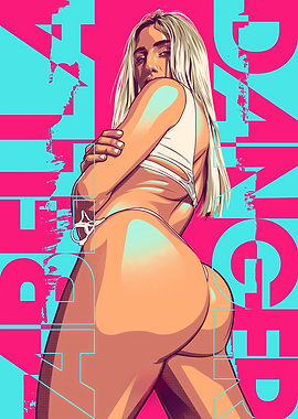 Sexy Blonde Woman Pop Art Illustration