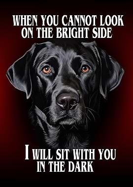 Black Labrador with Inspirational Quote