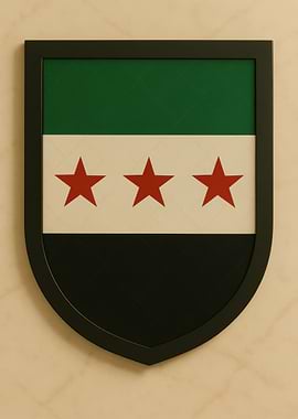 Syrian Flag Shield - Marble look