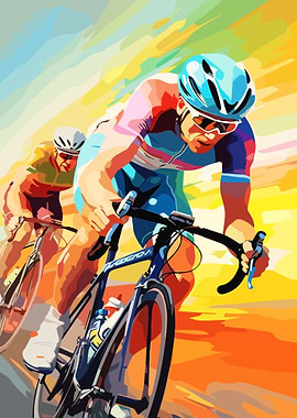 Cycling Race Abstract Art
