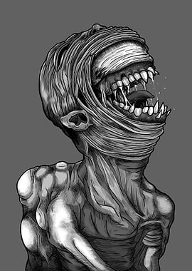 Mummified Monster with Open Mouth