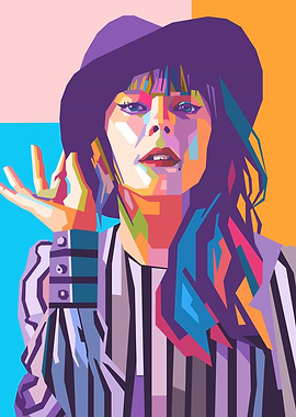 Colorful Portrait of Female singer Lenka