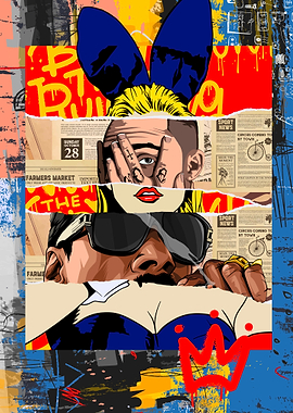Pop Art Collage with Celebrity Elements