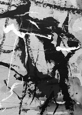 Abstract Black and White Painting