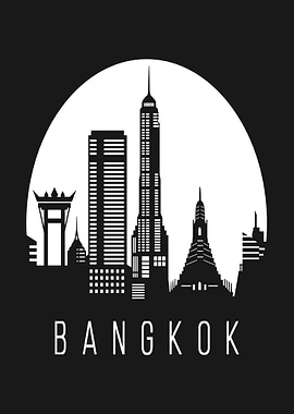 Bangkok Cityscape Silhouette