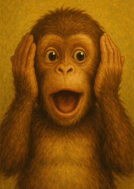 Surprised Monkey Portrait