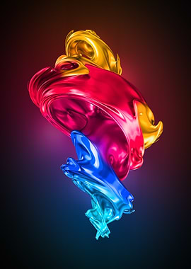 Abstract Colorful Metallic Swirl