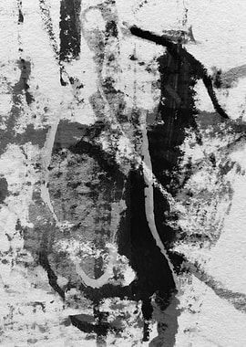 Abstract Black and White Painting