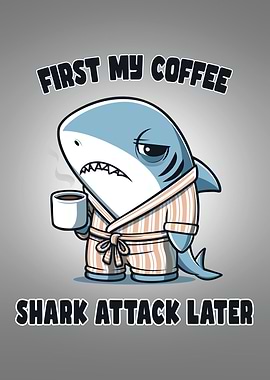 First My Coffee, Shark Attack Later.