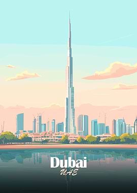 Dubai Skyline Vector Illustration