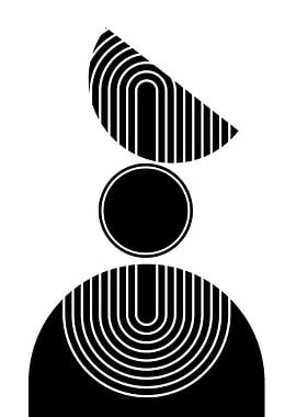 Abstract Black and White Geometric Art