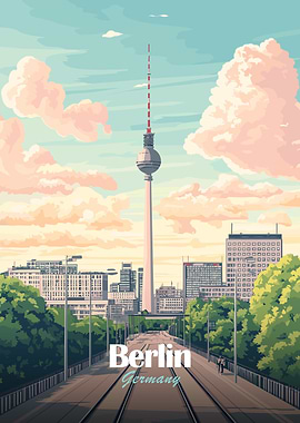 Berlin, Germany Cityscape Illustration