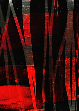Abstract Red and Black Painting