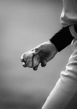 Baseball Pitcher in Black and White