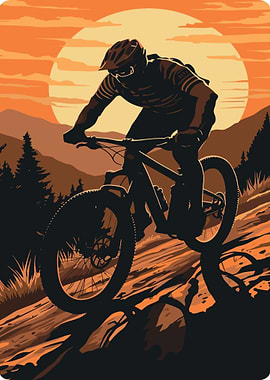 Mountain Biker at Sunset