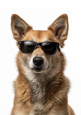 Cool Chinook Dog with Sunglasses Portrait