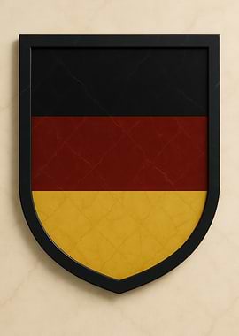 German Flag Shield Framed - Marble look