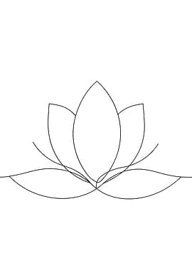 Lotus Flower Minimalist Line Art