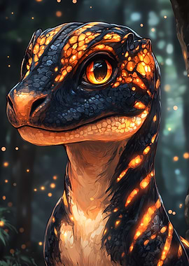 Glowing Reptile Portrait Animal