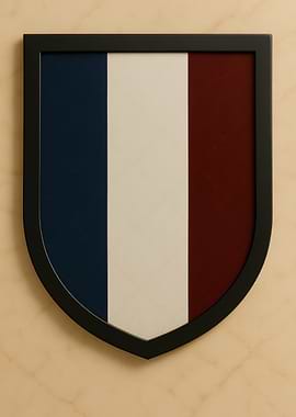 French Flag Shield - Marble look