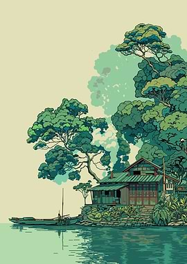 Japanese House by the Water