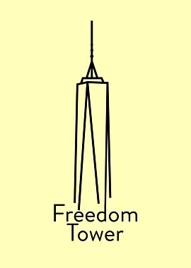 Freedom Tower Minimalist Line Art