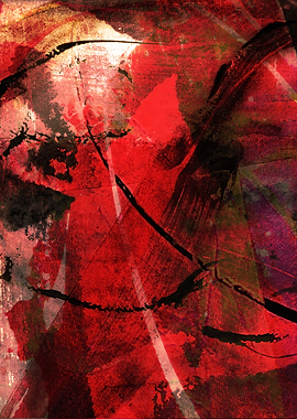 Abstract Red and Black Painting