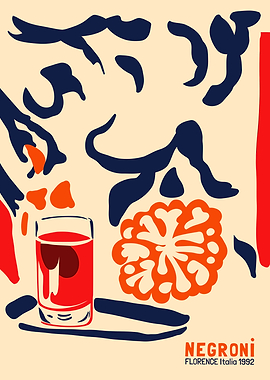 Negroni Cocktail Art Print