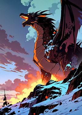 Roaring Dragon on Snowy Peak