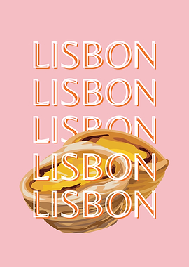Lisbon Pastel de Nata Pastel Colors Illustration