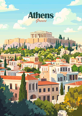 Athens Greece Travel Poster